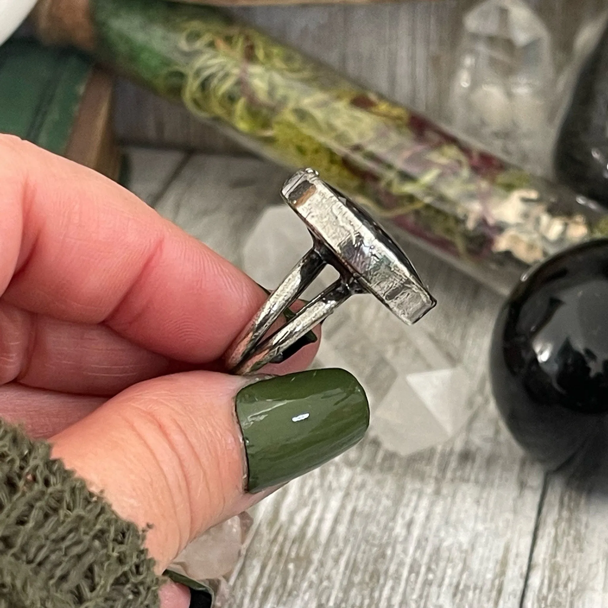 Size 7 Large Fossilized Palm Root Statement Ring in Fine Silver / Foxlark Collection - One of a Kind