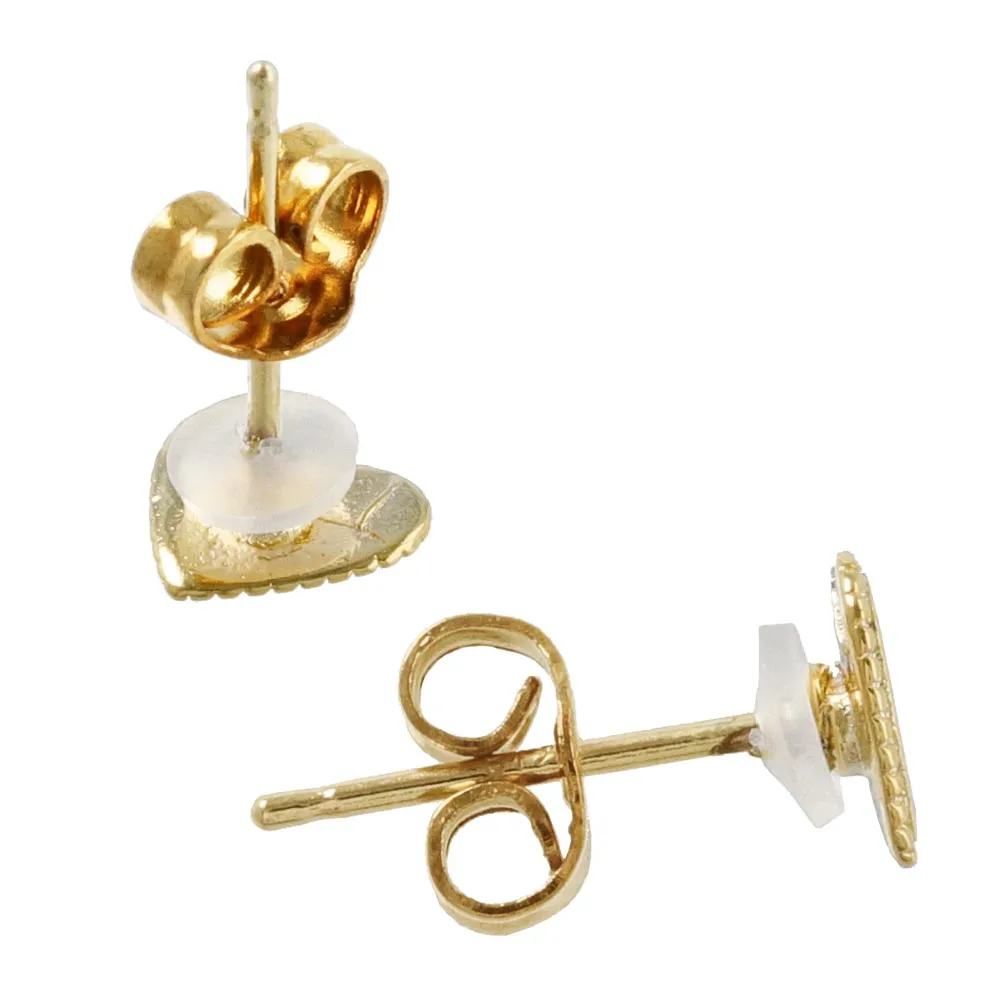 Small Heart 18K Gold Post Earrings