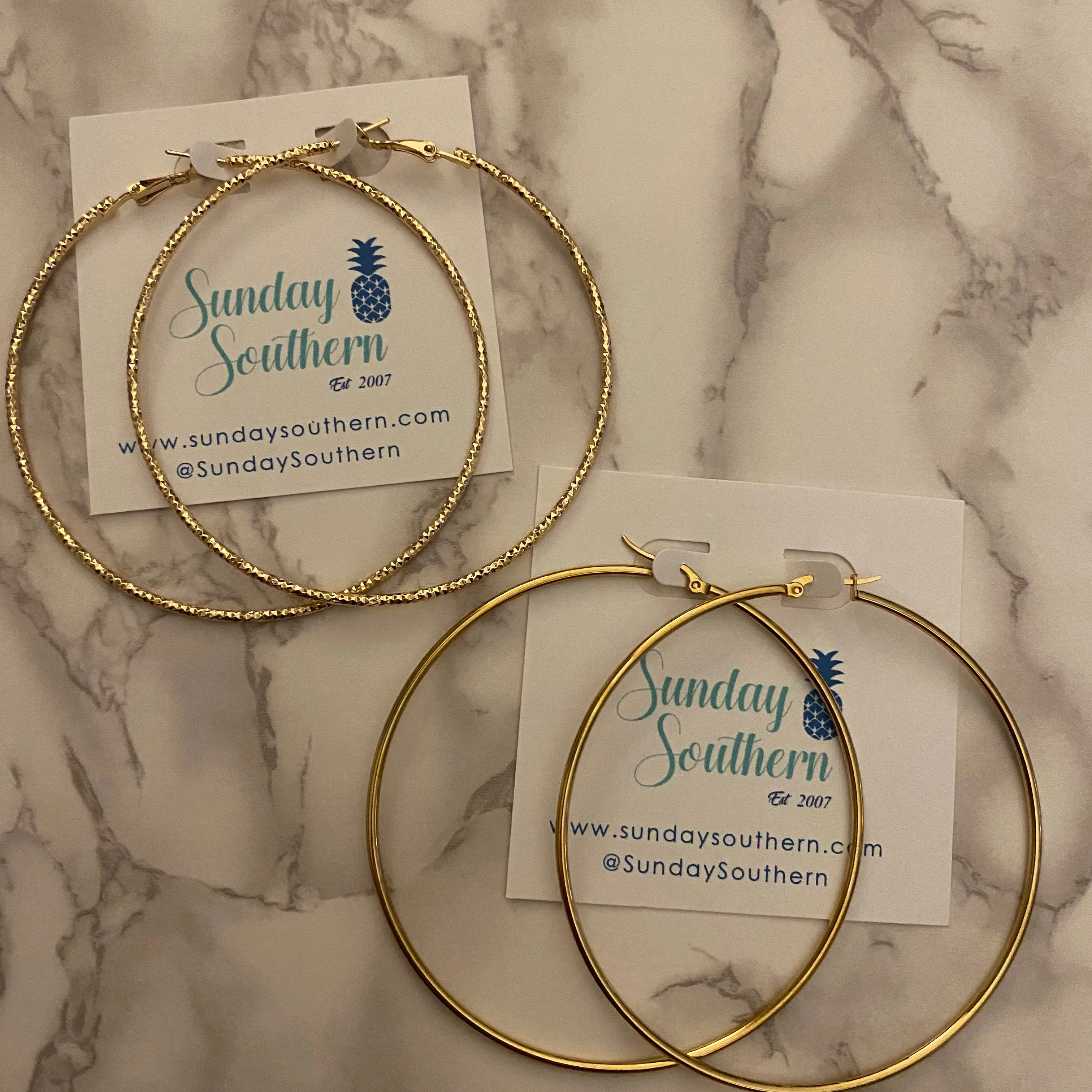 Smooth Thin Gold Hoop Earrings