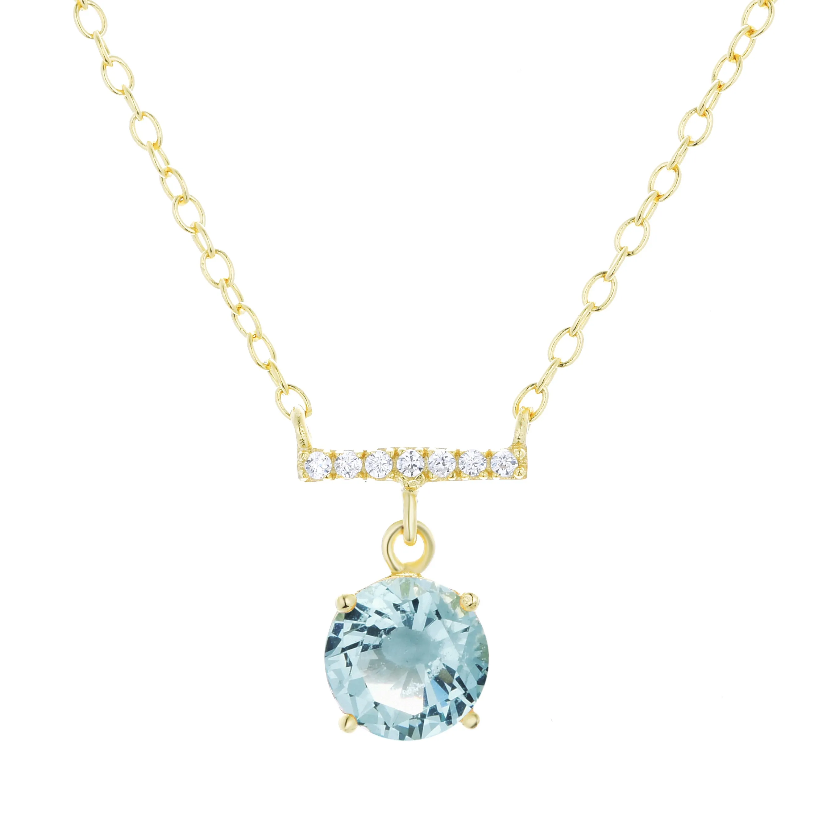 Solitaire and Crystal Bar Necklace