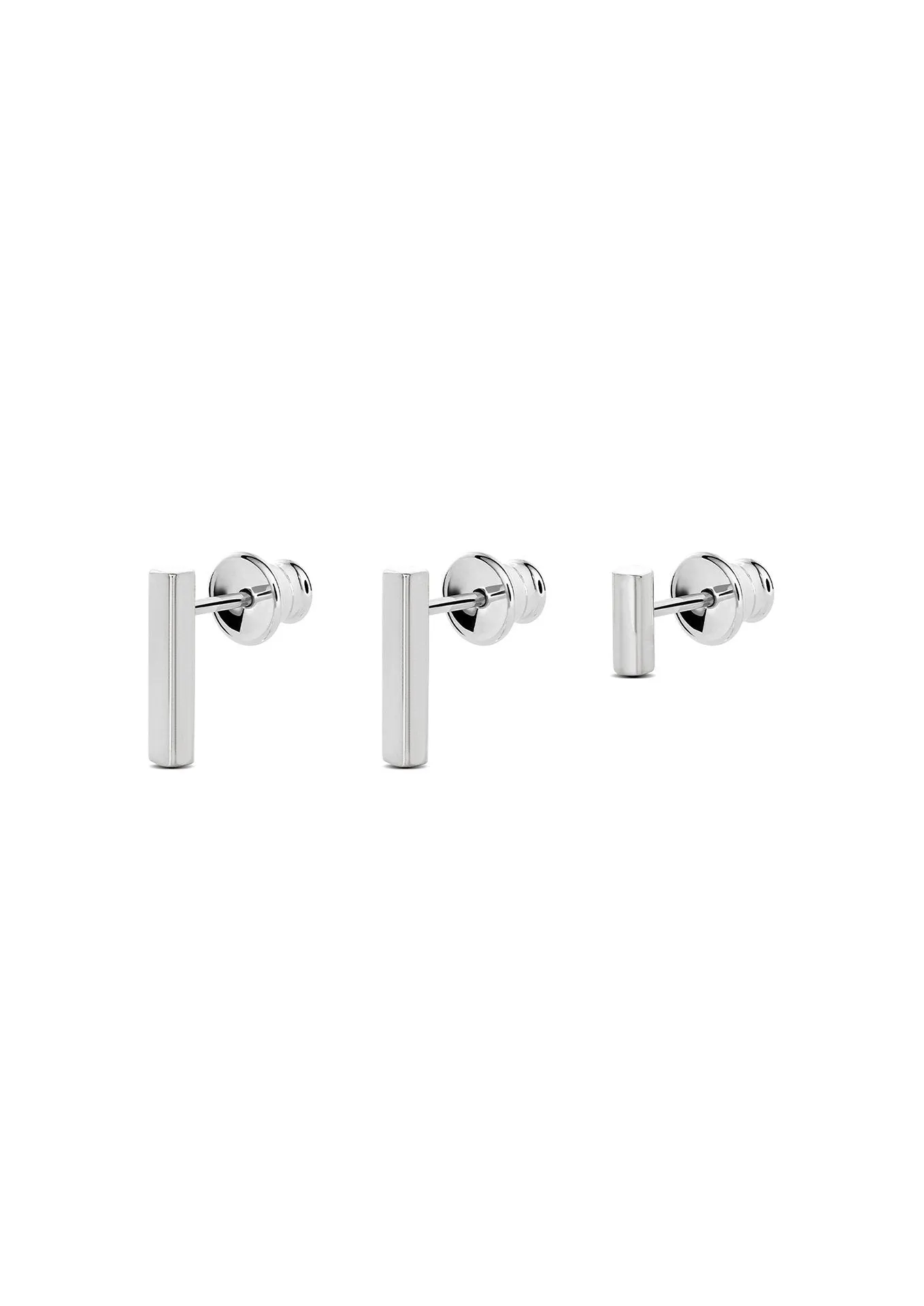 Square Stud Earrings Silver