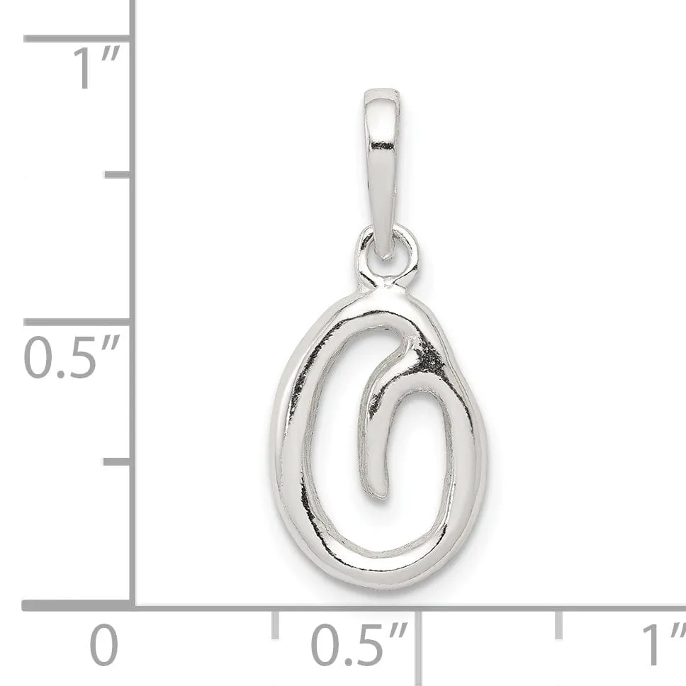 Sterling Silver Polished Initial O Pendant