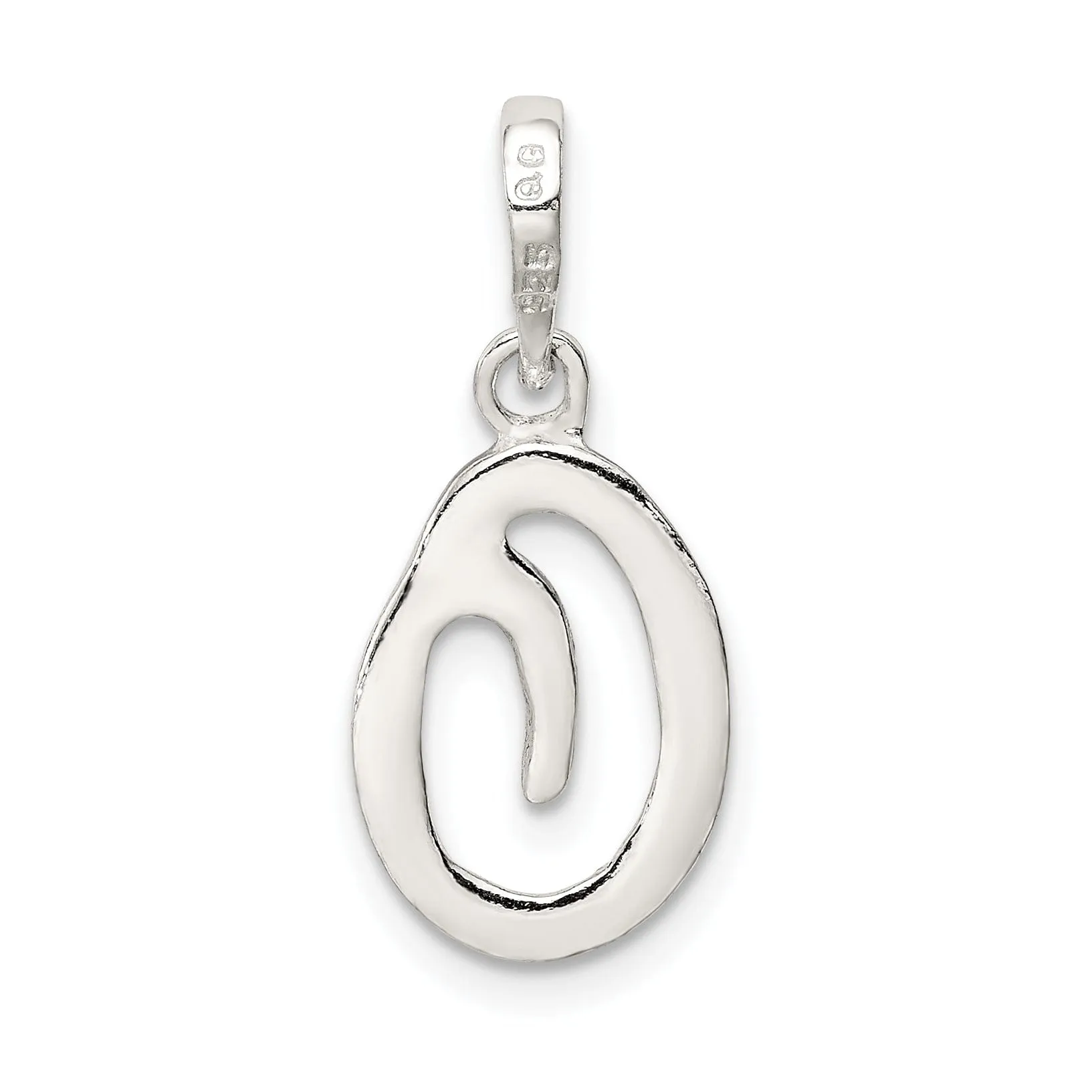 Sterling Silver Polished Initial O Pendant