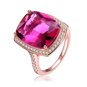 Sterling Silver Ruby Cubic Zirconia Statement Ring