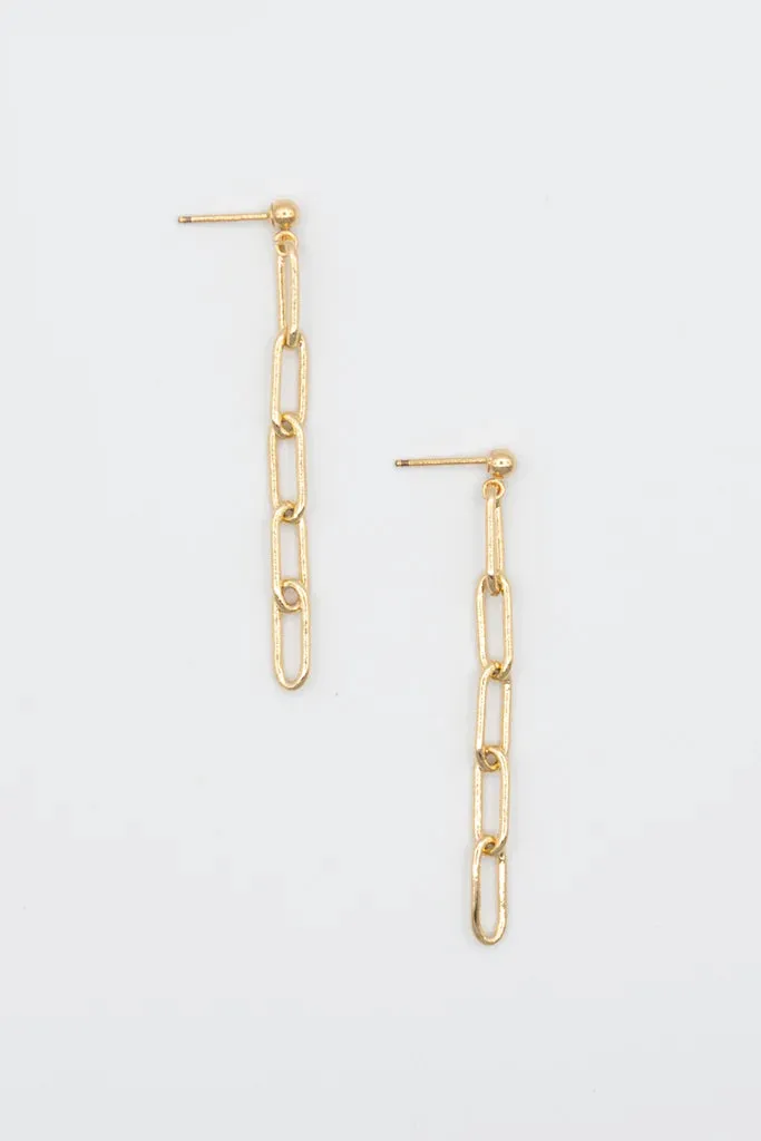 Susan Rifkin Paperclip Chain Drop Earrings