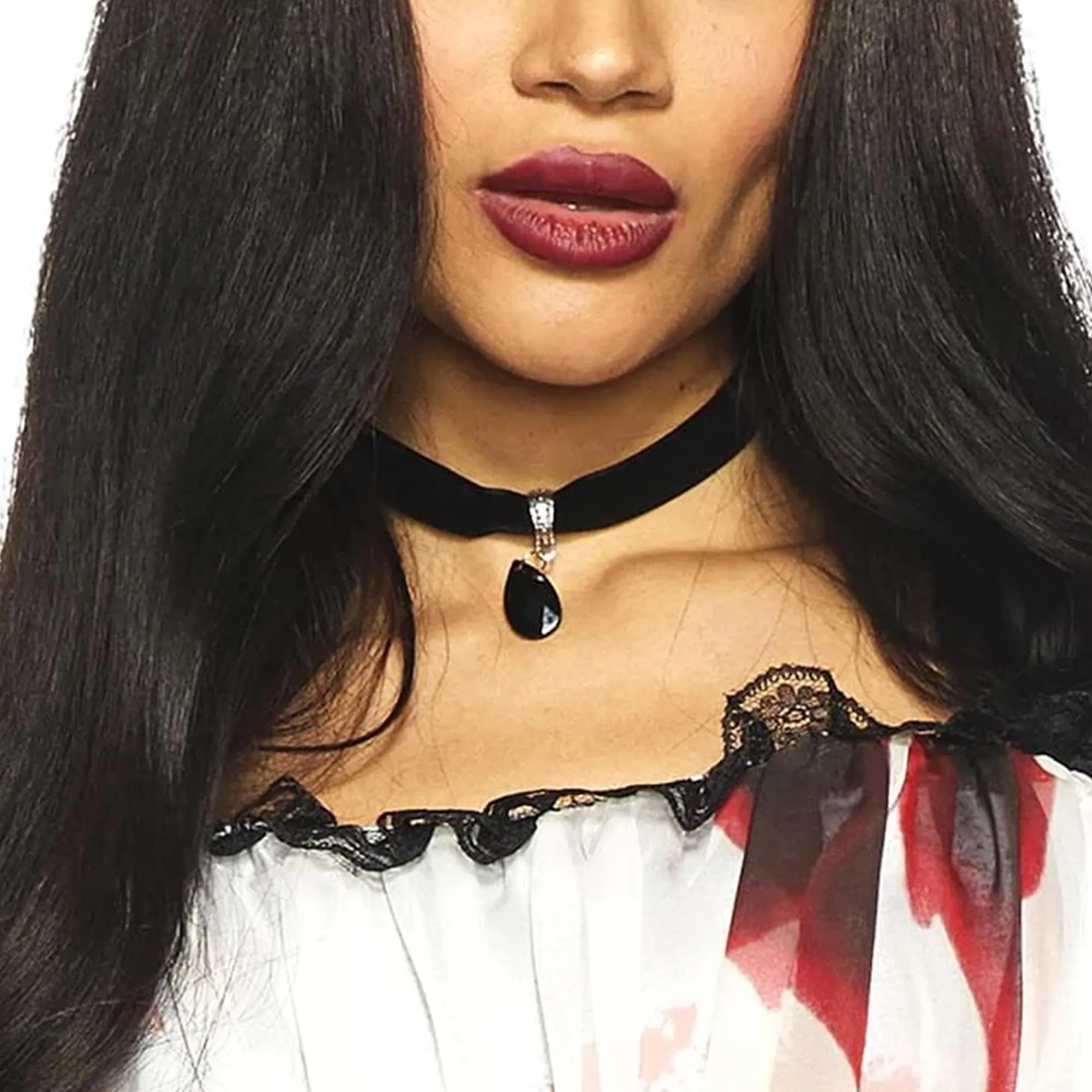 Tear Drop Velvet Choker Costume Jewelry