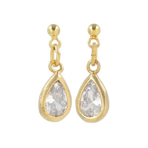 Teardrop 18K Gold Post Earrings