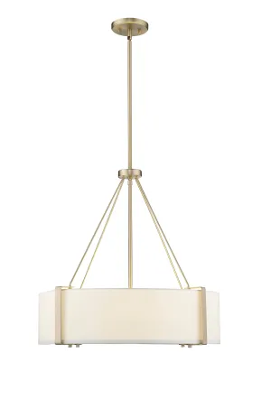 Telfar Pendant - Modern Gold / White - White Glass - 24in. Diameter - E26 Medium Base