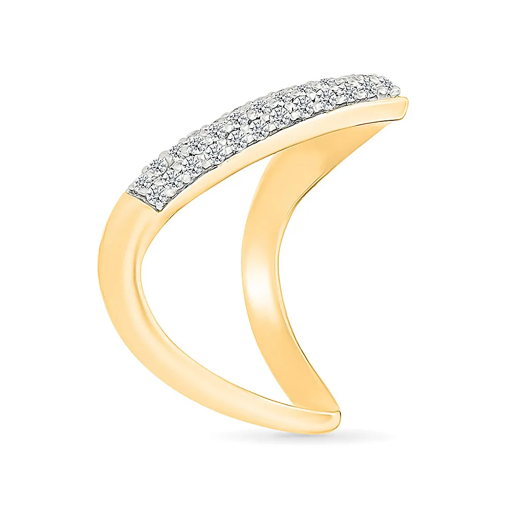 V-ery Glittering  Gold & Diamond Ring