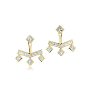 Vibrations Single Drop Fringe Earrings in Diamond