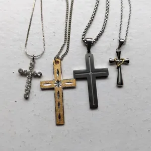 Vintage Grunge Cross Necklace Accessories Bundle Bling Boho Goth Fairy Jewelry