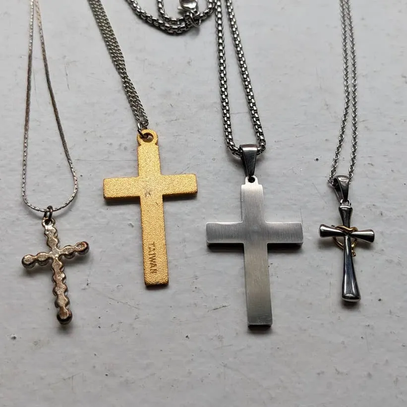 Vintage Grunge Cross Necklace Accessories Bundle Bling Boho Goth Fairy Jewelry