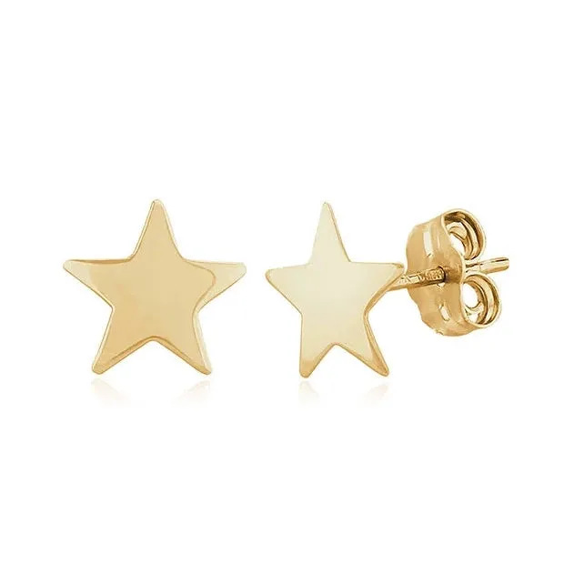 Yellow Gold Star Stud Earrings by Carla | Nancy B.